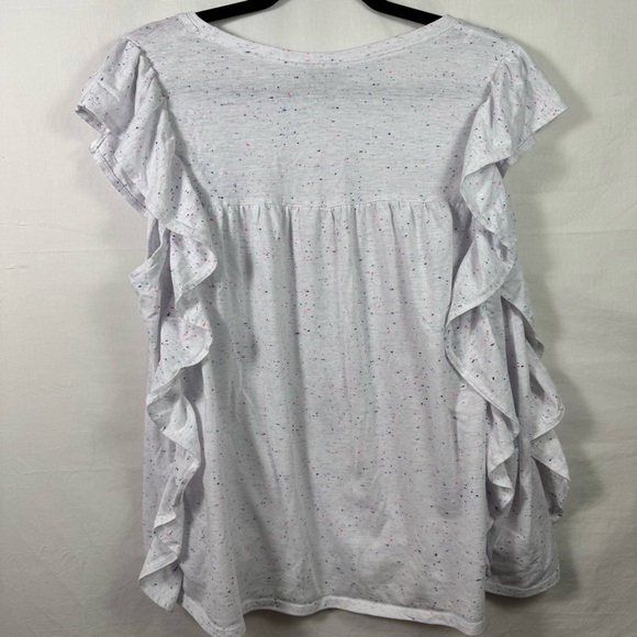 CeCe White Ruffled Side Blouse Women’s Size 2X - Picture 2 of 6